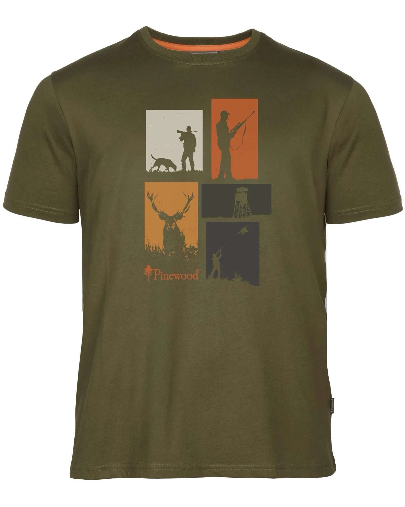Pinewood® Hunting T-shirt M's – Olive Mel (148) – 5476