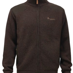 Pinewood® Hurricane Full Zip Sweater M´s – D.Brown Mel (235) – 5479