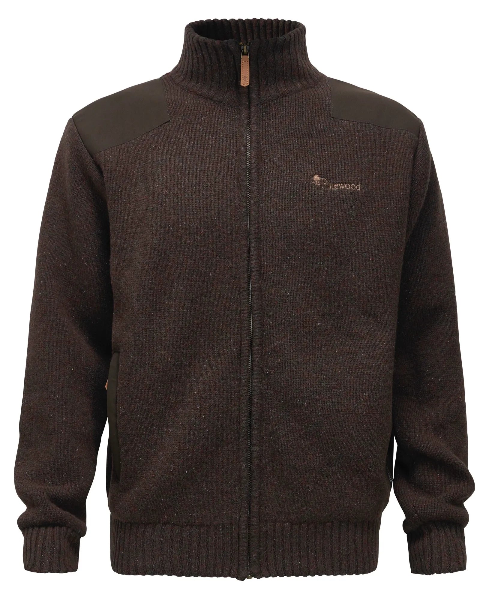 Pinewood® Hurricane Full Zip Sweater M´s – D.Brown Mel (235) – 5479