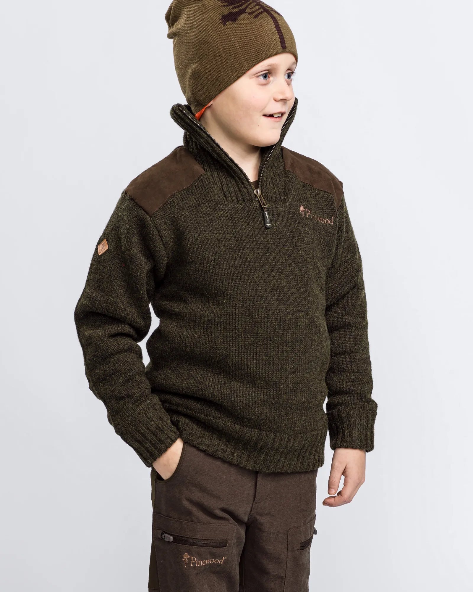 Pinewood® Hurricane Sweater K's – D.Green Mel (142) – 6648