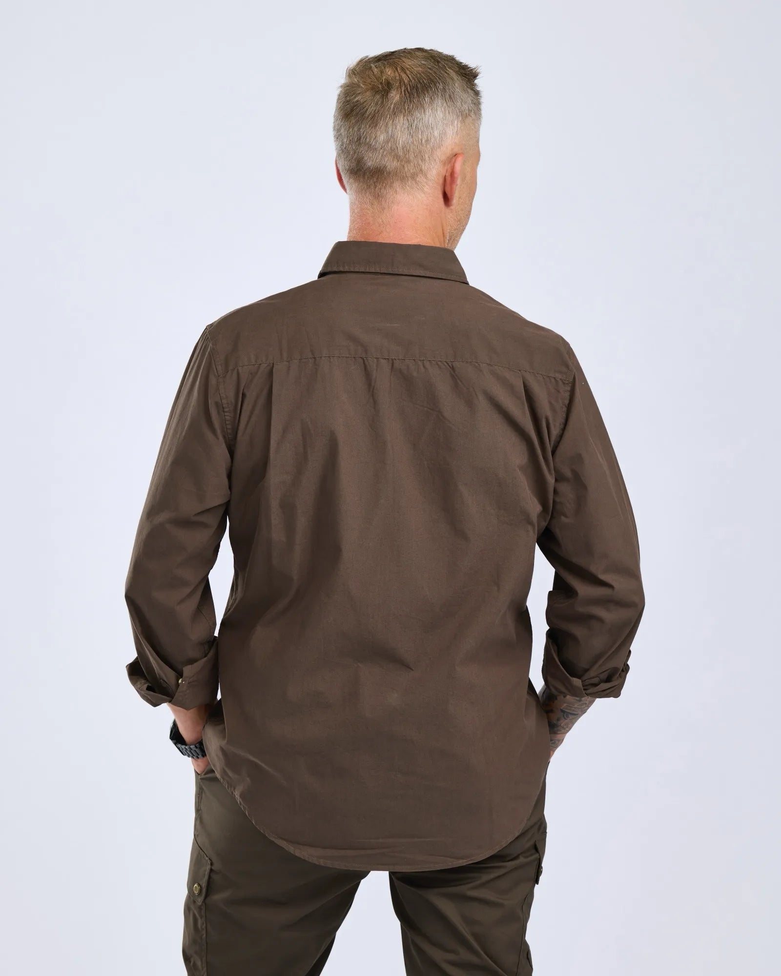 Pinewood® InsectSafe Poplin L/S Shirt M's – D.Olive (128) – 5228