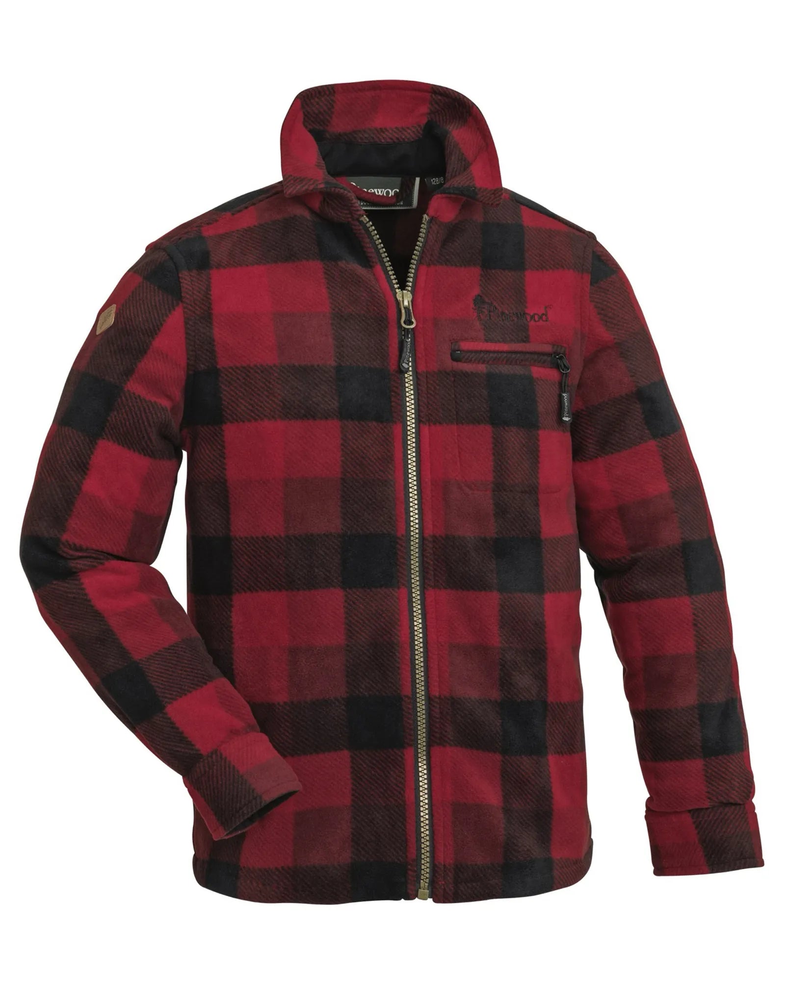 Pinewood® Kids Fleece Shirt Kanada – Red/Black (518) – 6069
