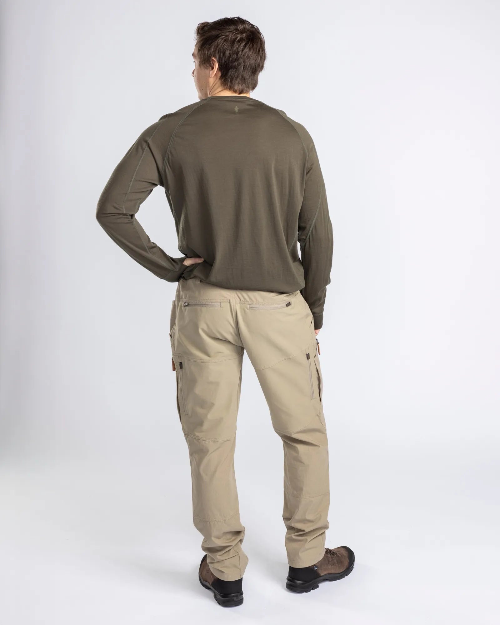 Pinewood® Lappland Merino Wool L/S T-shirt M´s – Moss Green (135) – 5489