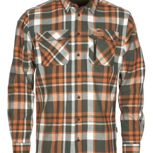 Pinewood® Lappland Rough Flannel Shirt M's – Green/Orange (120) – 5487