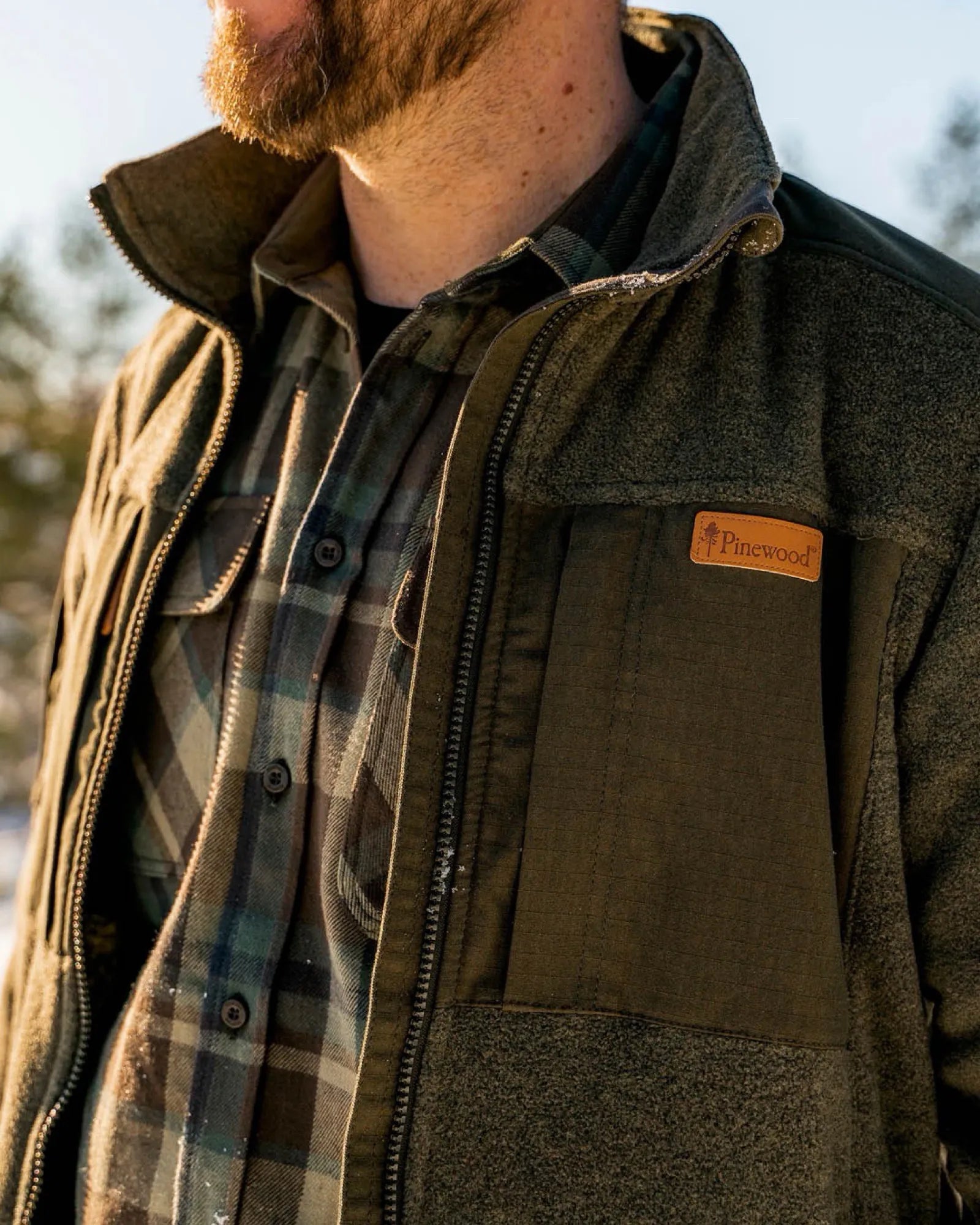 Pinewood® Lappland Rough Fleece Jacket M's – Olive Mel/D.Olive (752) – 5488