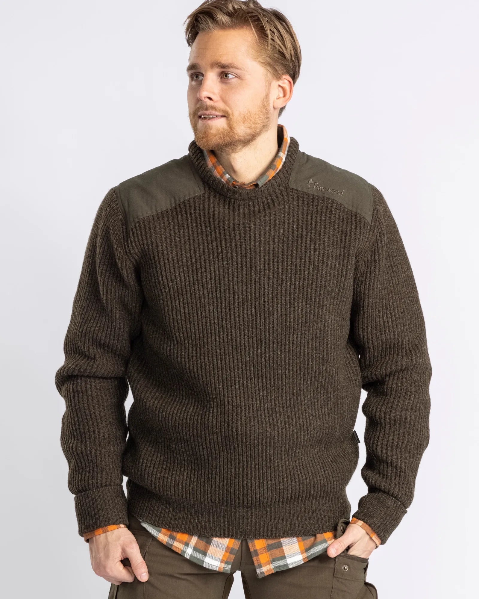Pinewood® Lappland Rough Sweater M's – Mossgreen Mel (194) – 5486