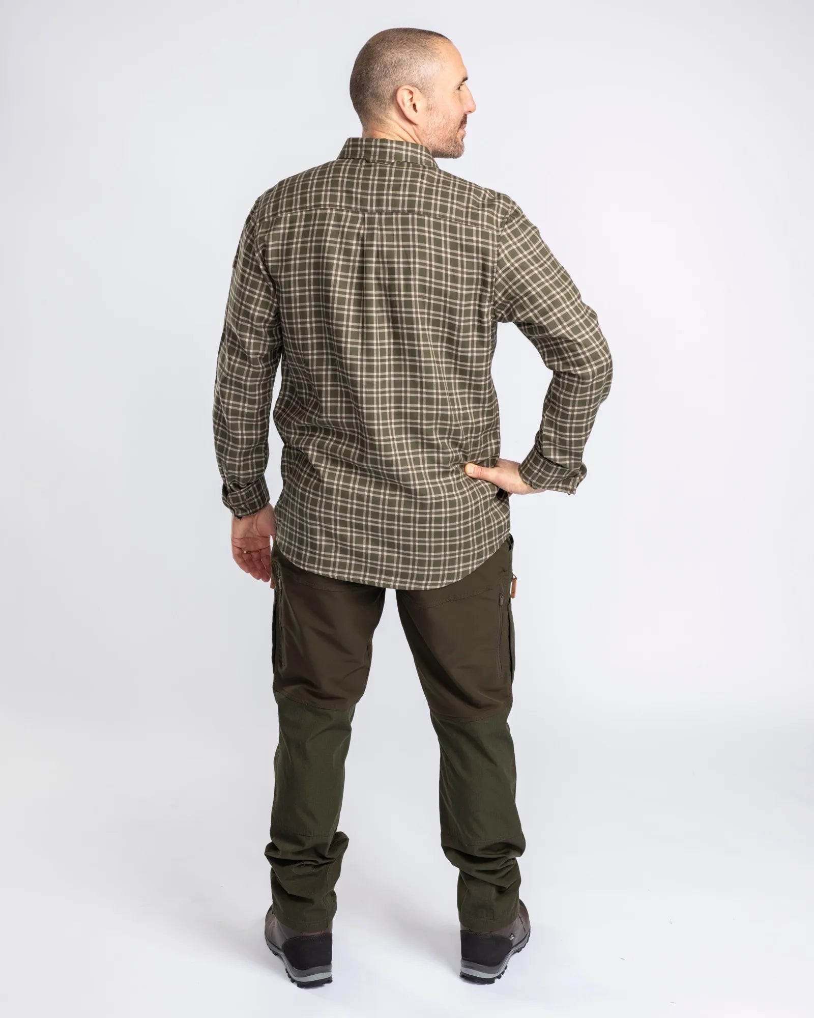 Pinewood® Lappland Wool Shirt M´s – Mossgreen/L.Khaki (764) – 5433