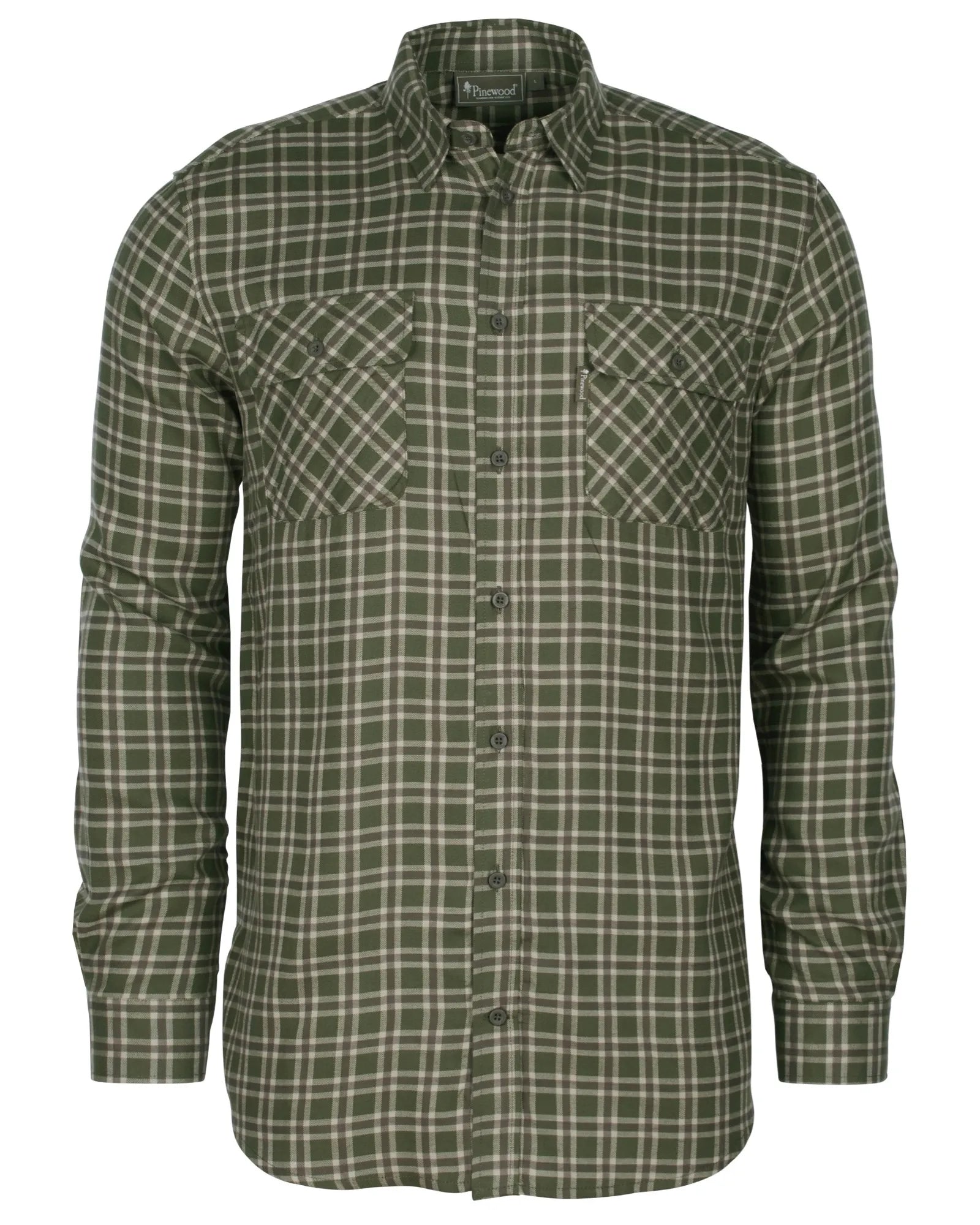 Pinewood® Lappland Wool Shirt M´s – Mossgreen/L.Khaki (764) – 5433
