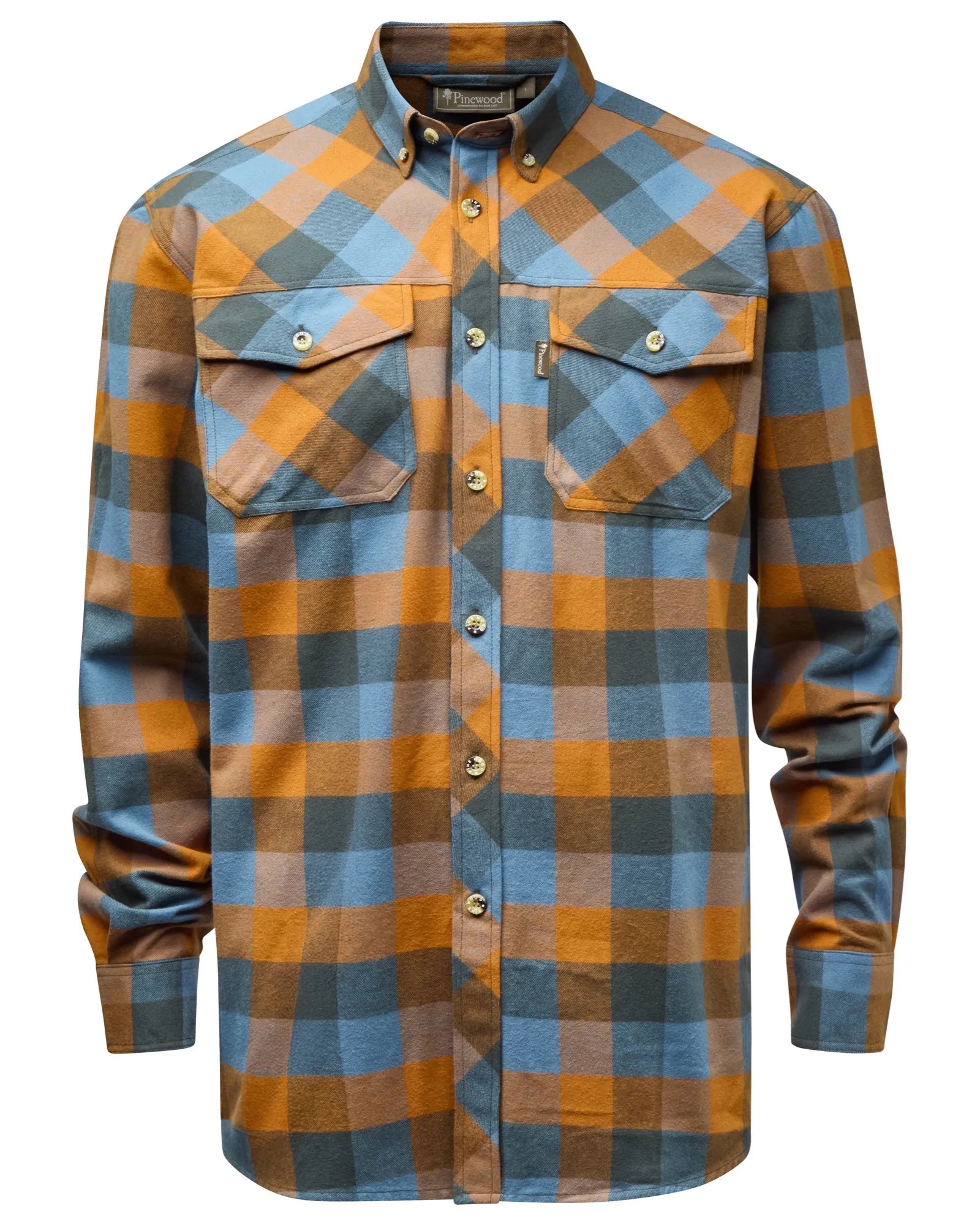 Pinewood® Lumbo Shirt M's – Fudge/Blue (279) – 9525
