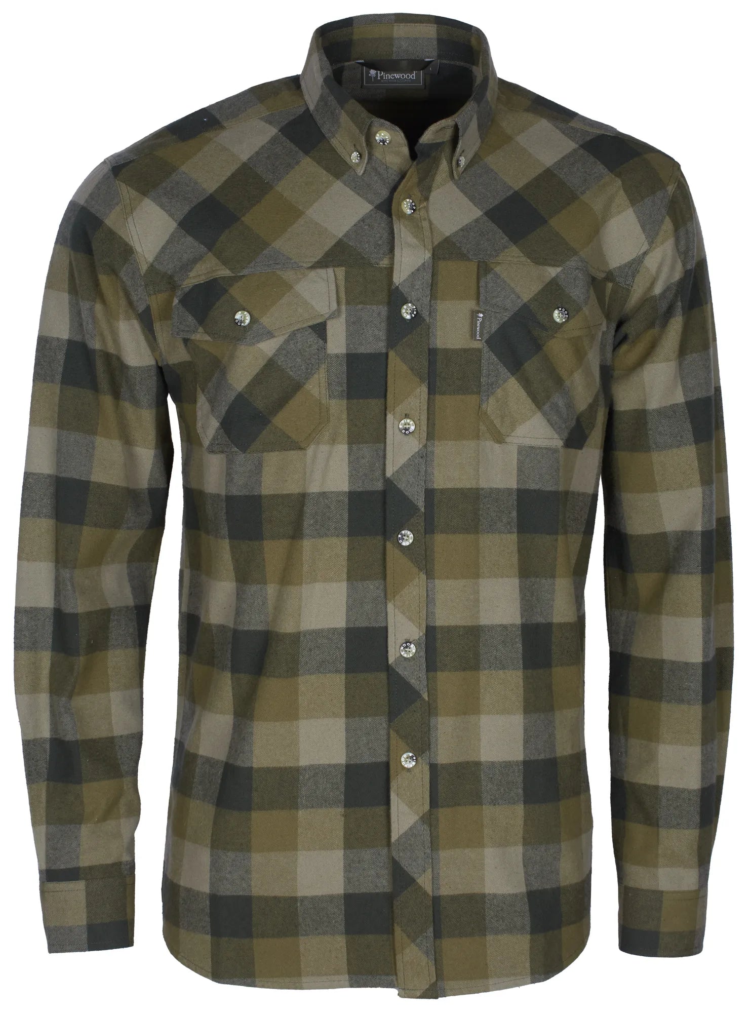 Pinewood® Lumbo Shirt M's – Olive/Suede Brown (189) – 9525