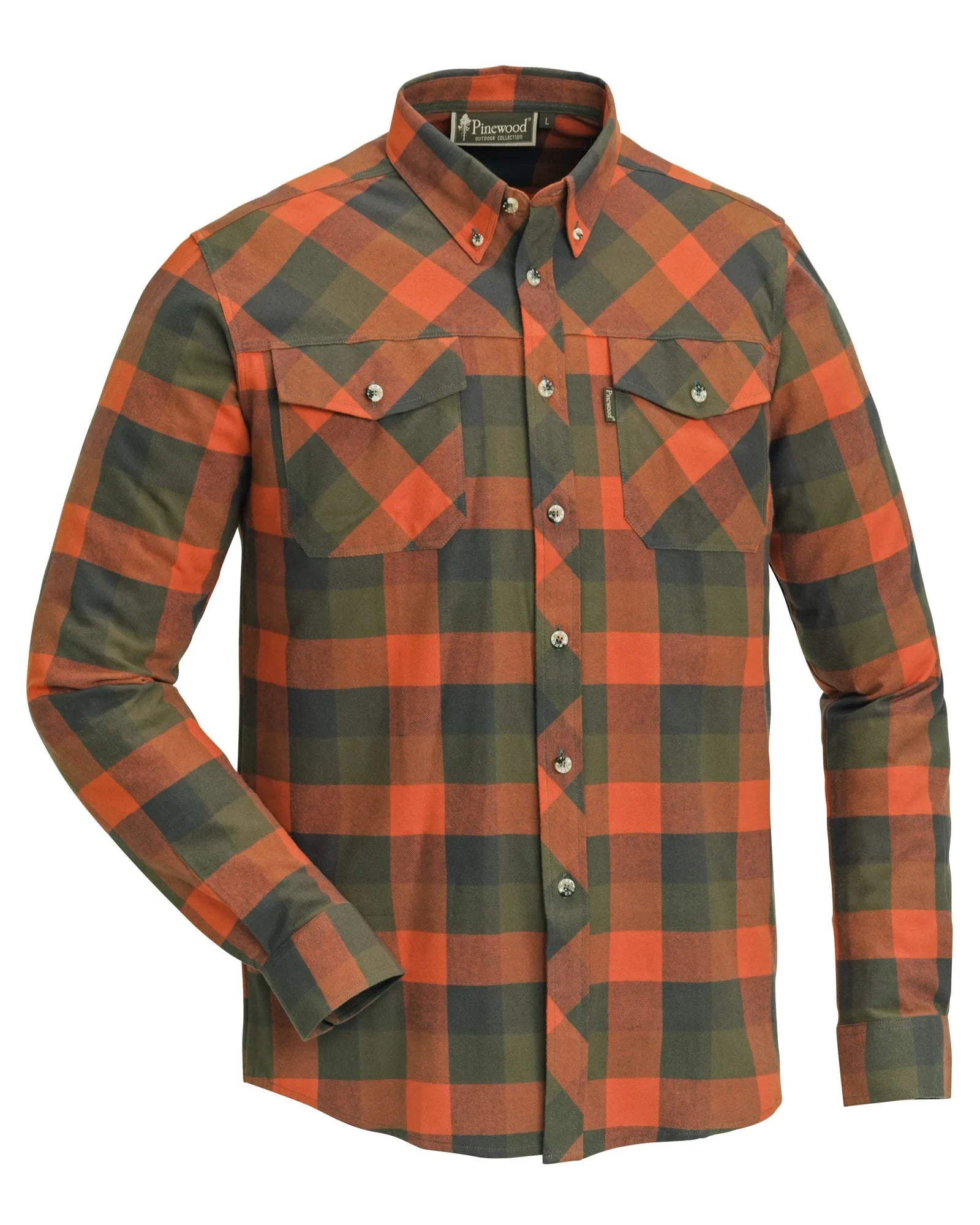 Pinewood® Lumbo Shirt M's – Terracotta/Green (540) – 9525