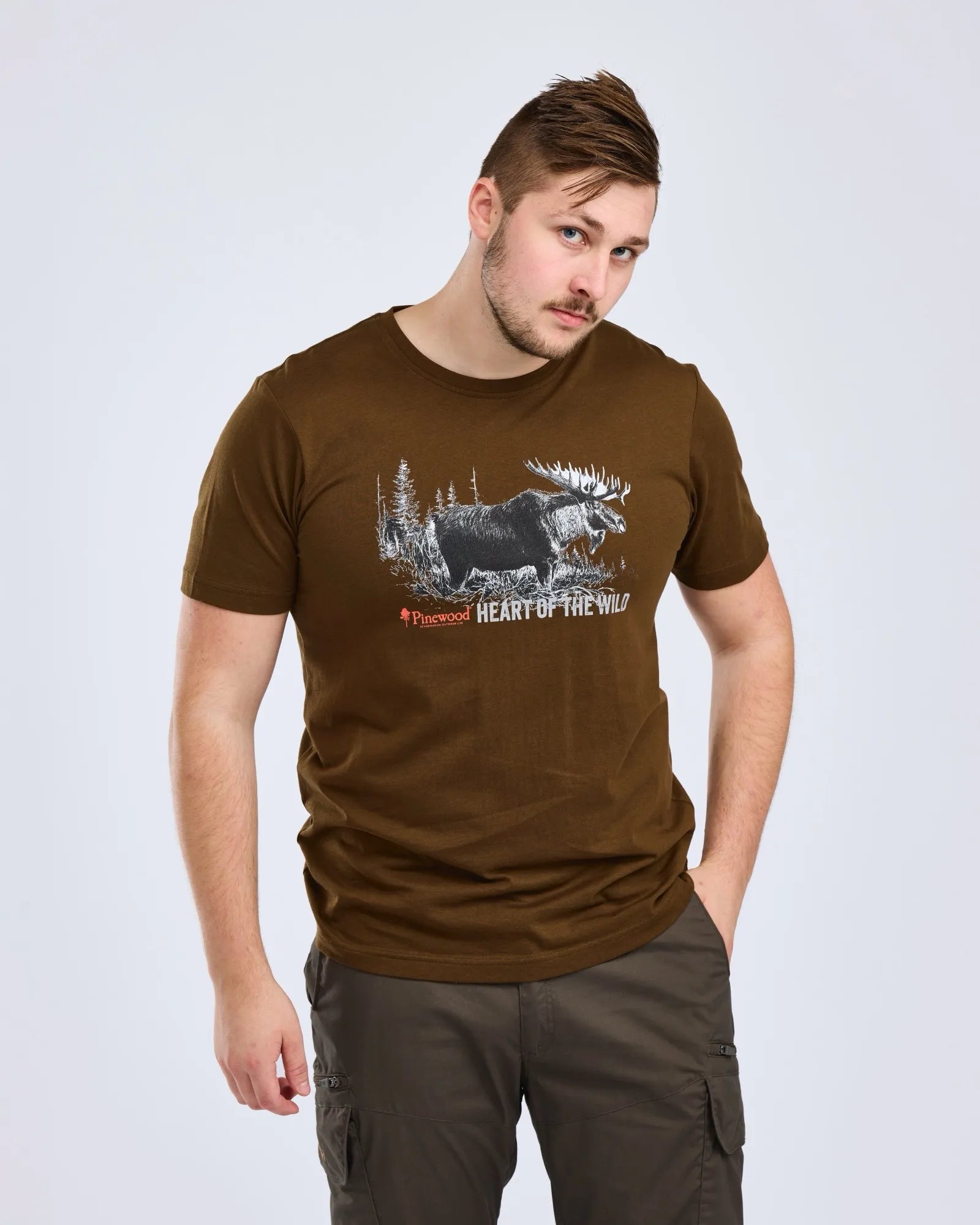 Pinewood® Moose T-shirt M's – H.Brown (209) – 5466