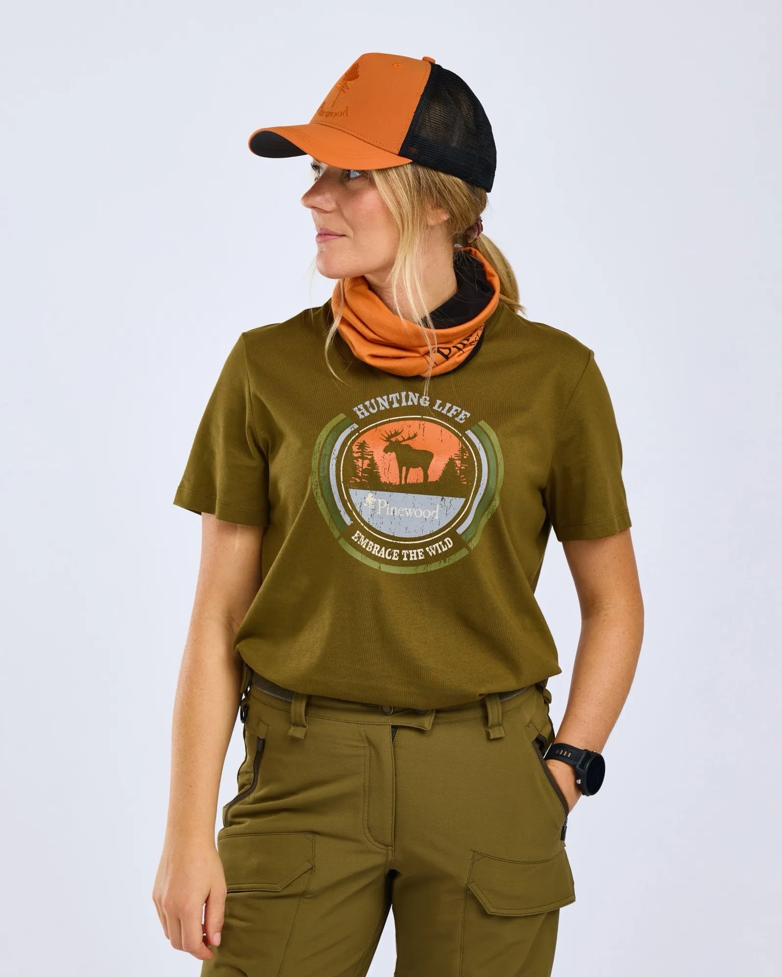 Pinewood® Moose T-shirt W's – H.Olive (713) – 3466