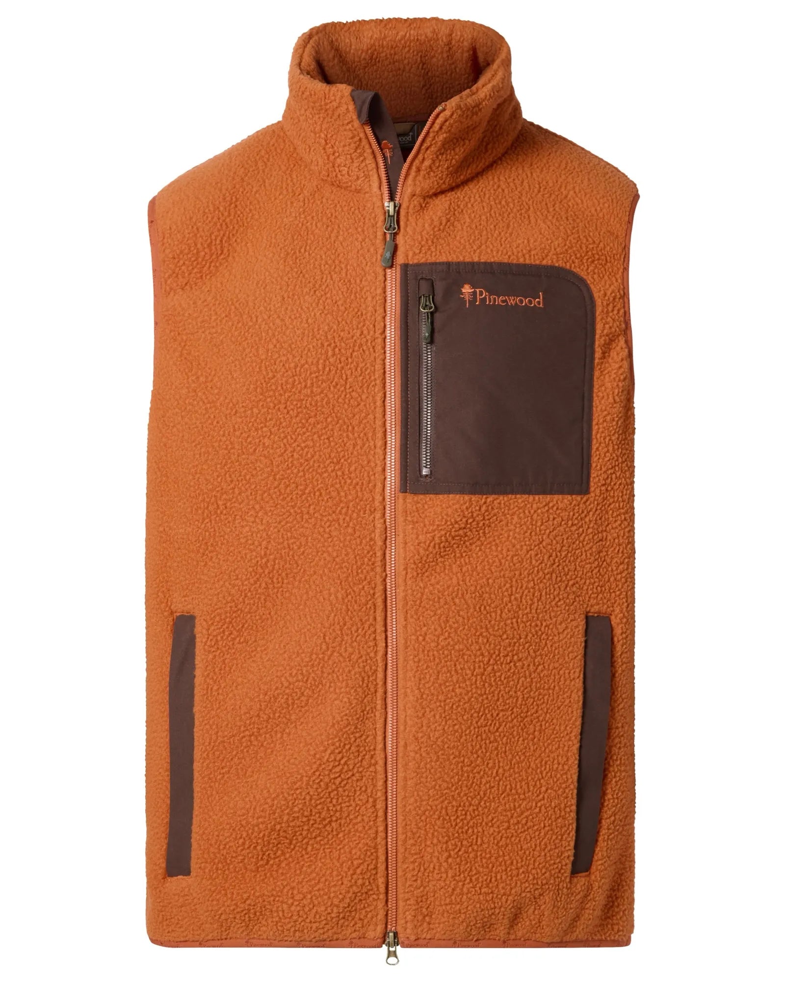 Pinewood® Pile Fleece Vest M's – Orange Clay/D.Brown (852) – 5266