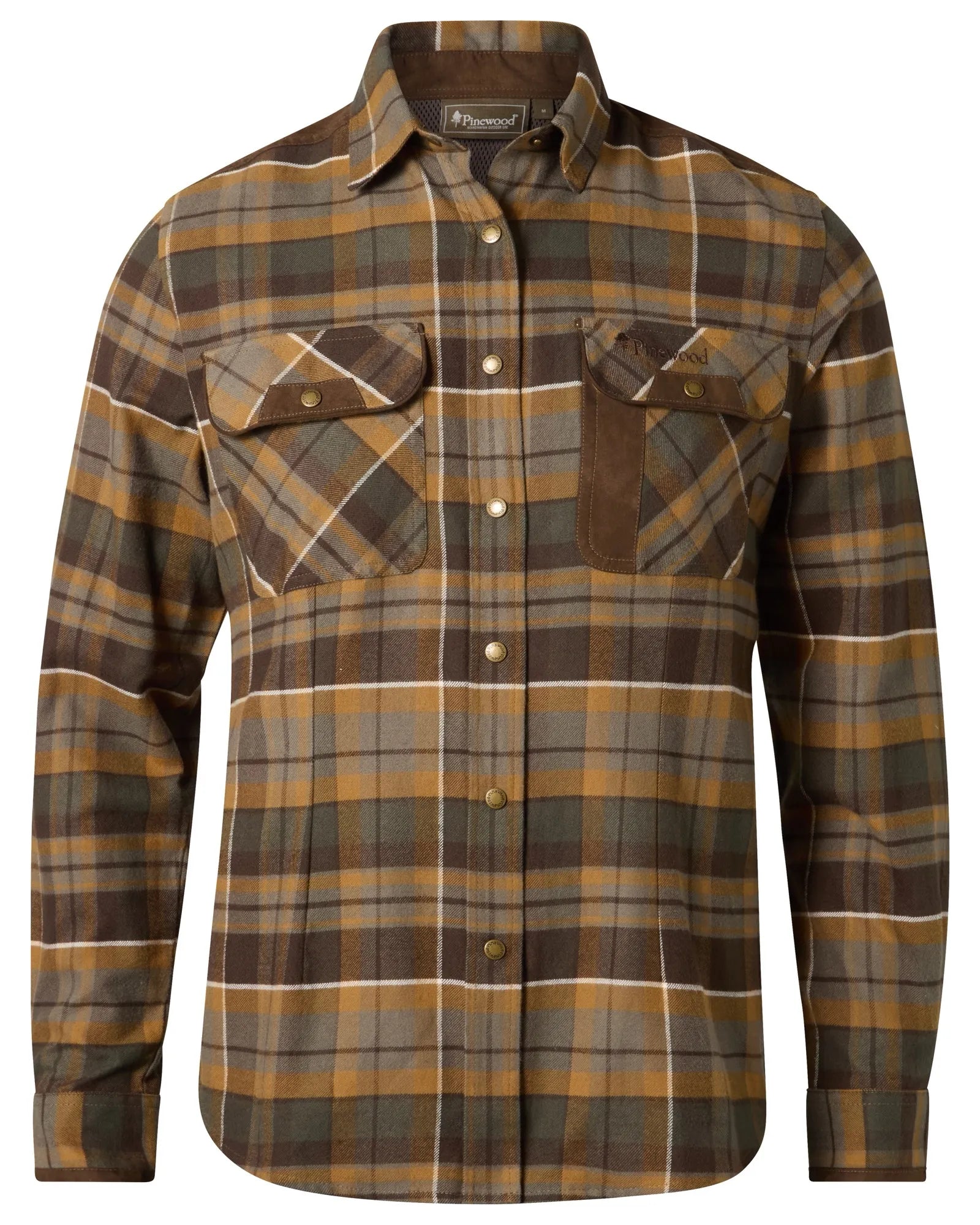 Pinewood® Prestwick Exclusive Shirt W's – D.Brown/D.Sandstone (280) – 3428