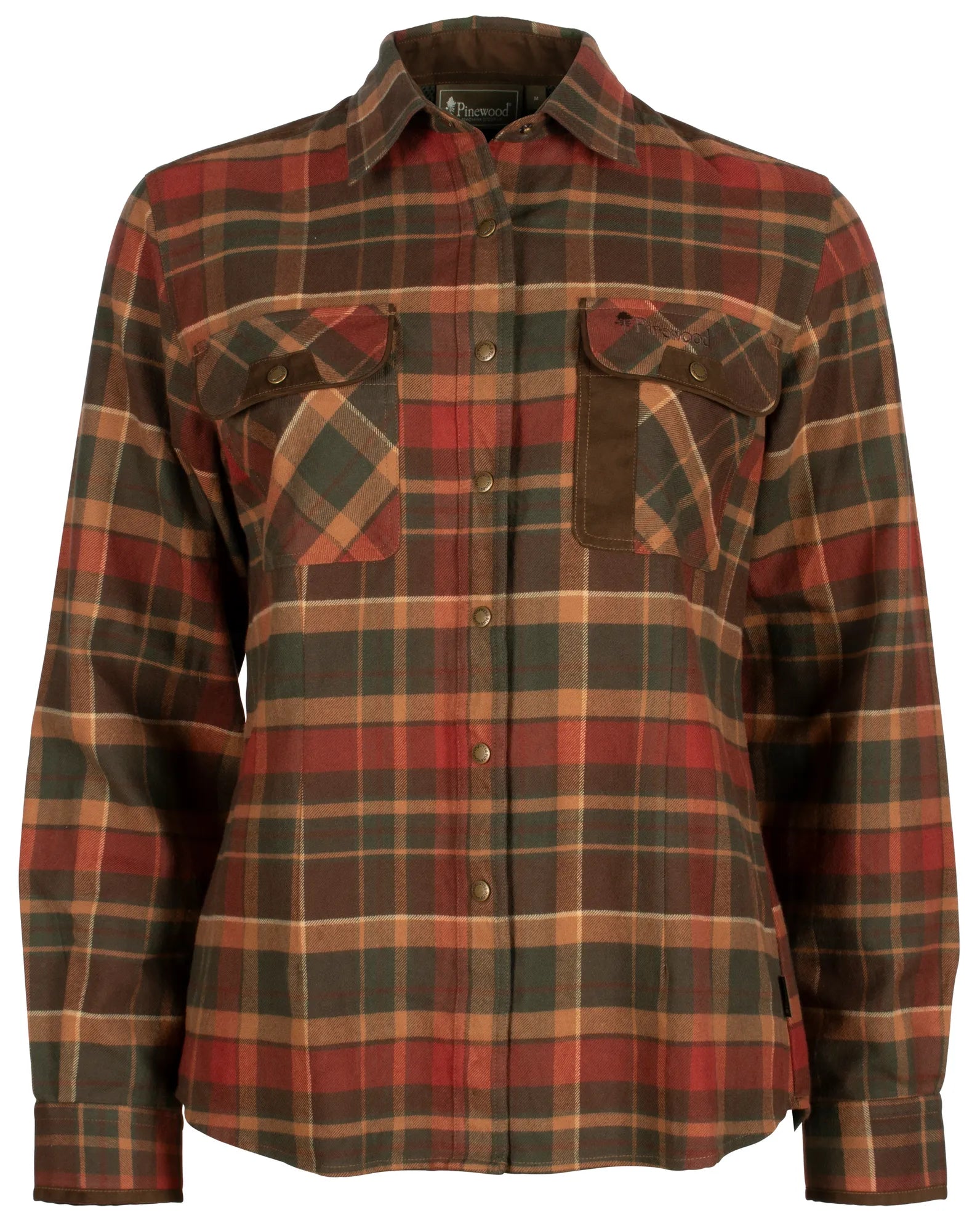 Pinewood® Prestwick Exclusive Shirt W's – D.Green/Terracotta (767) – 3428