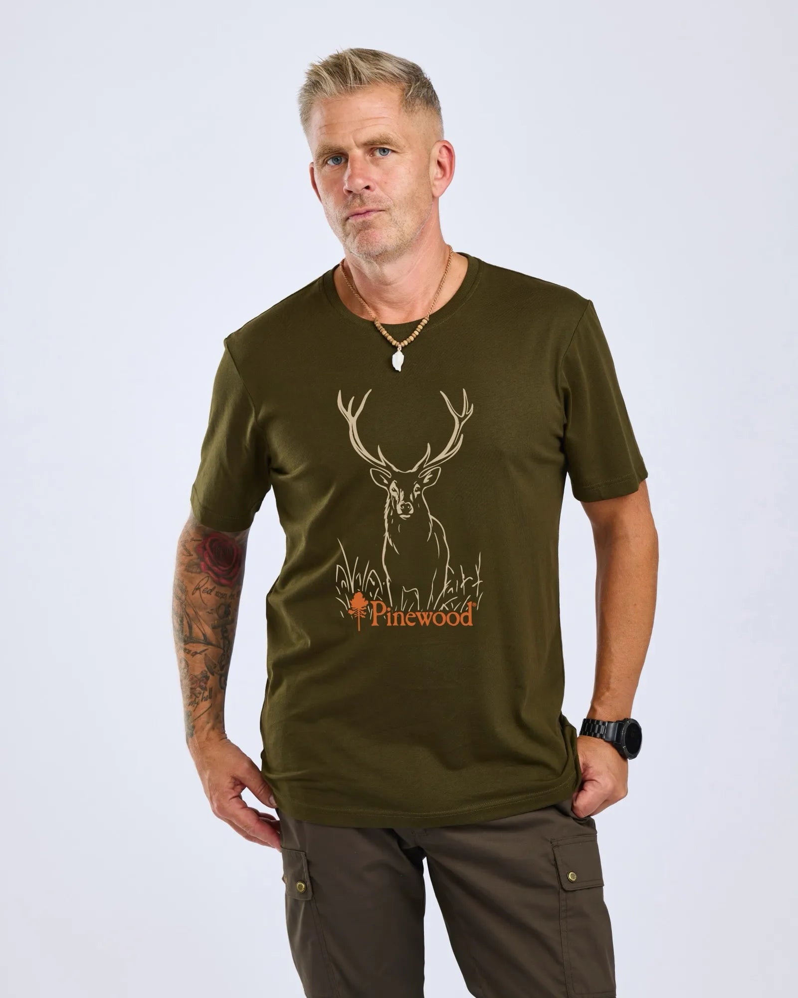 Pinewood® Red Deer T-shirt M´s – Green -26 (777) – 5452