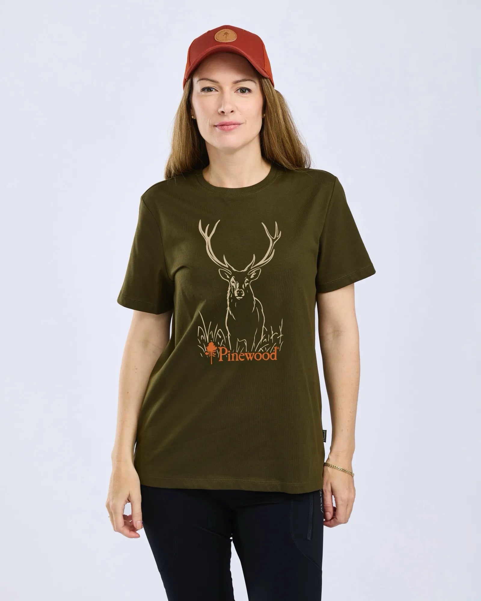 Pinewood® Red Deer T-shirt W´s – Green -26 (777) – 3452