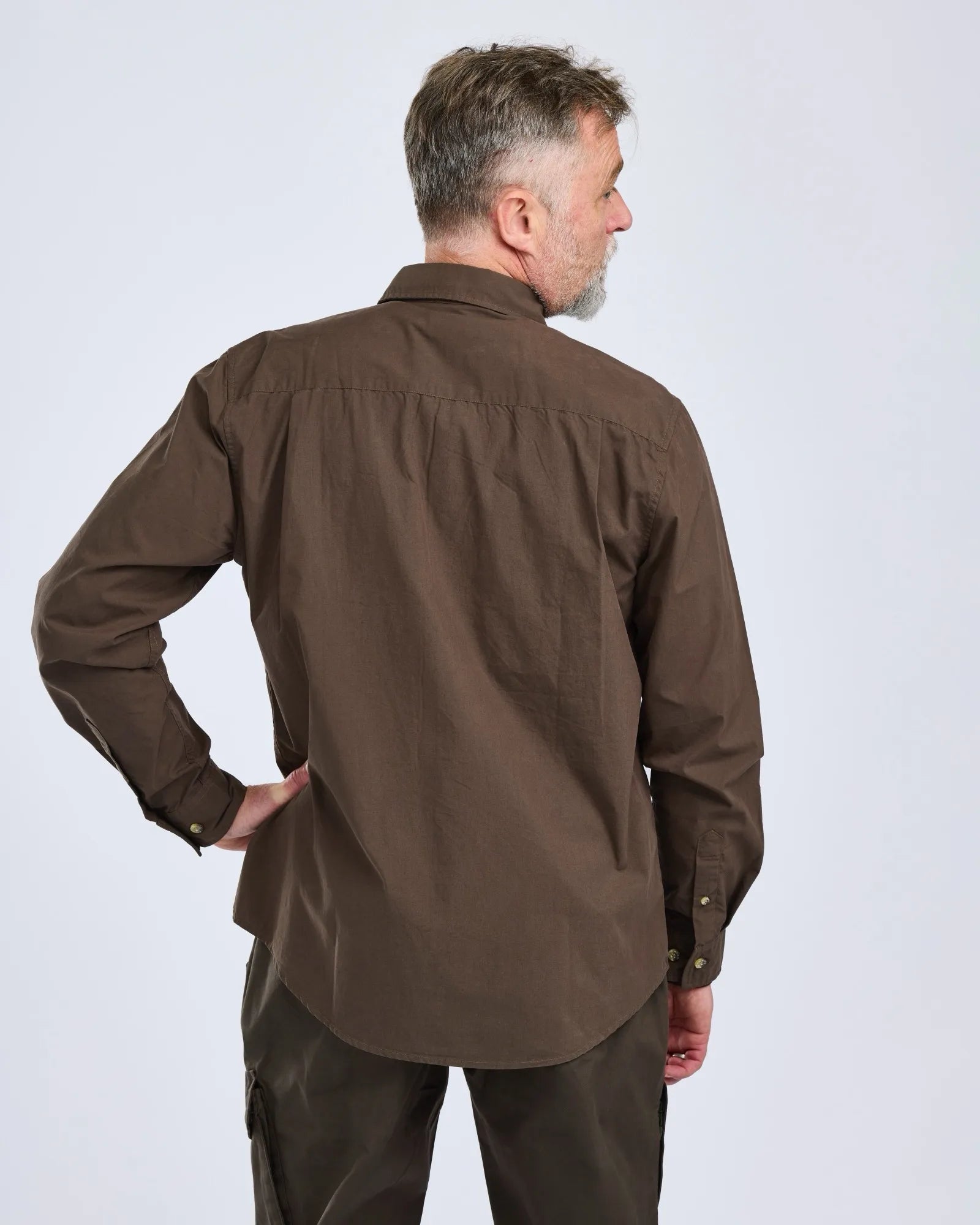 Pinewood® Safari L/S Shirt M's – D.Olive (128) – 5128