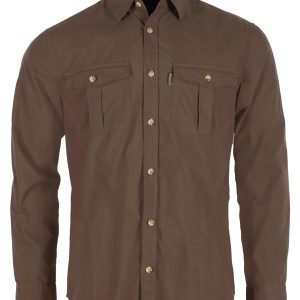 Pinewood® Safari L/S Shirt M's – D.Olive (128) – 5128