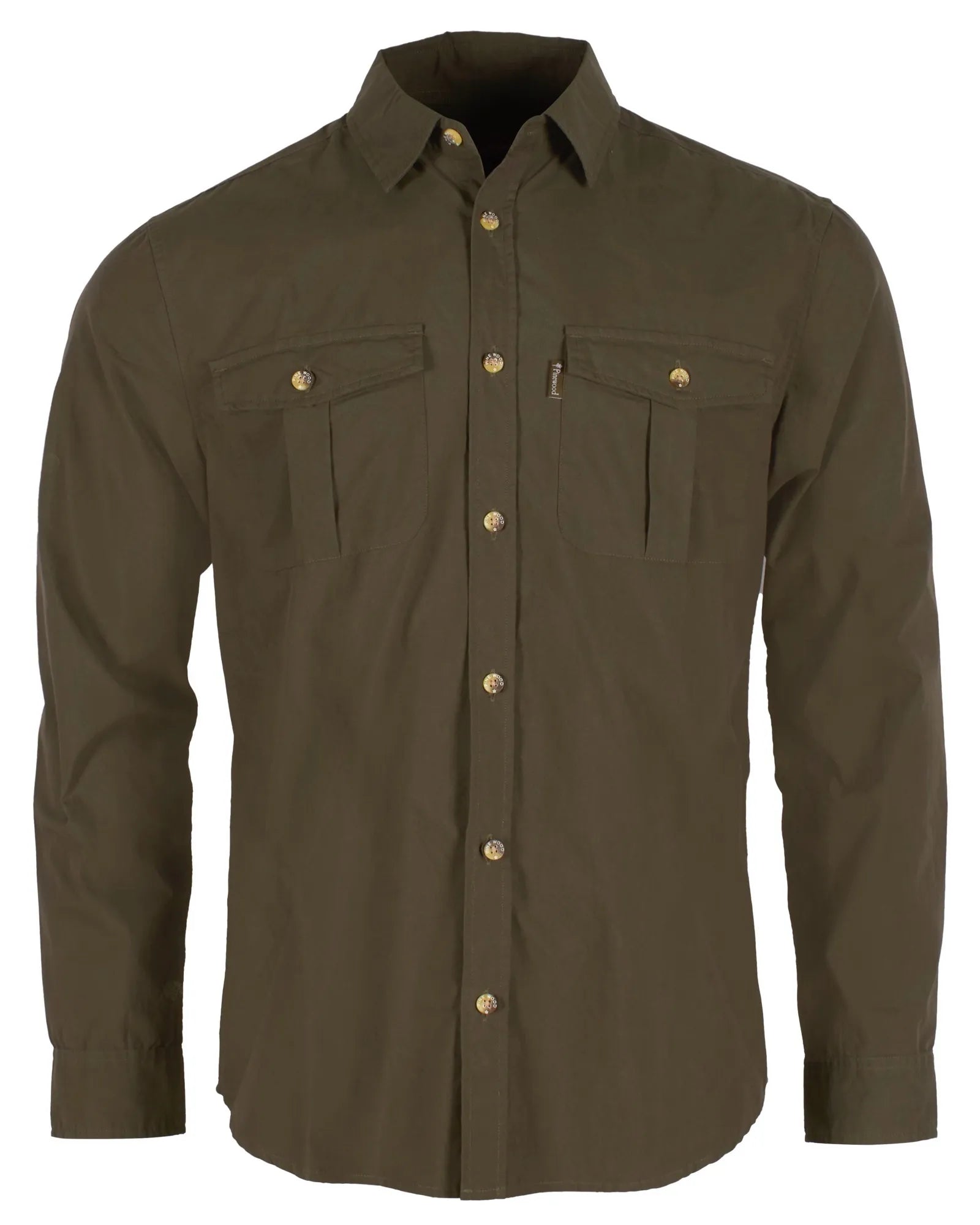 Pinewood® Safari L/S Shirt M's – Moss Green (135) – 5128