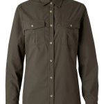Pinewood® Safari L/S Shirt W's – D.Olive (128) – 3128