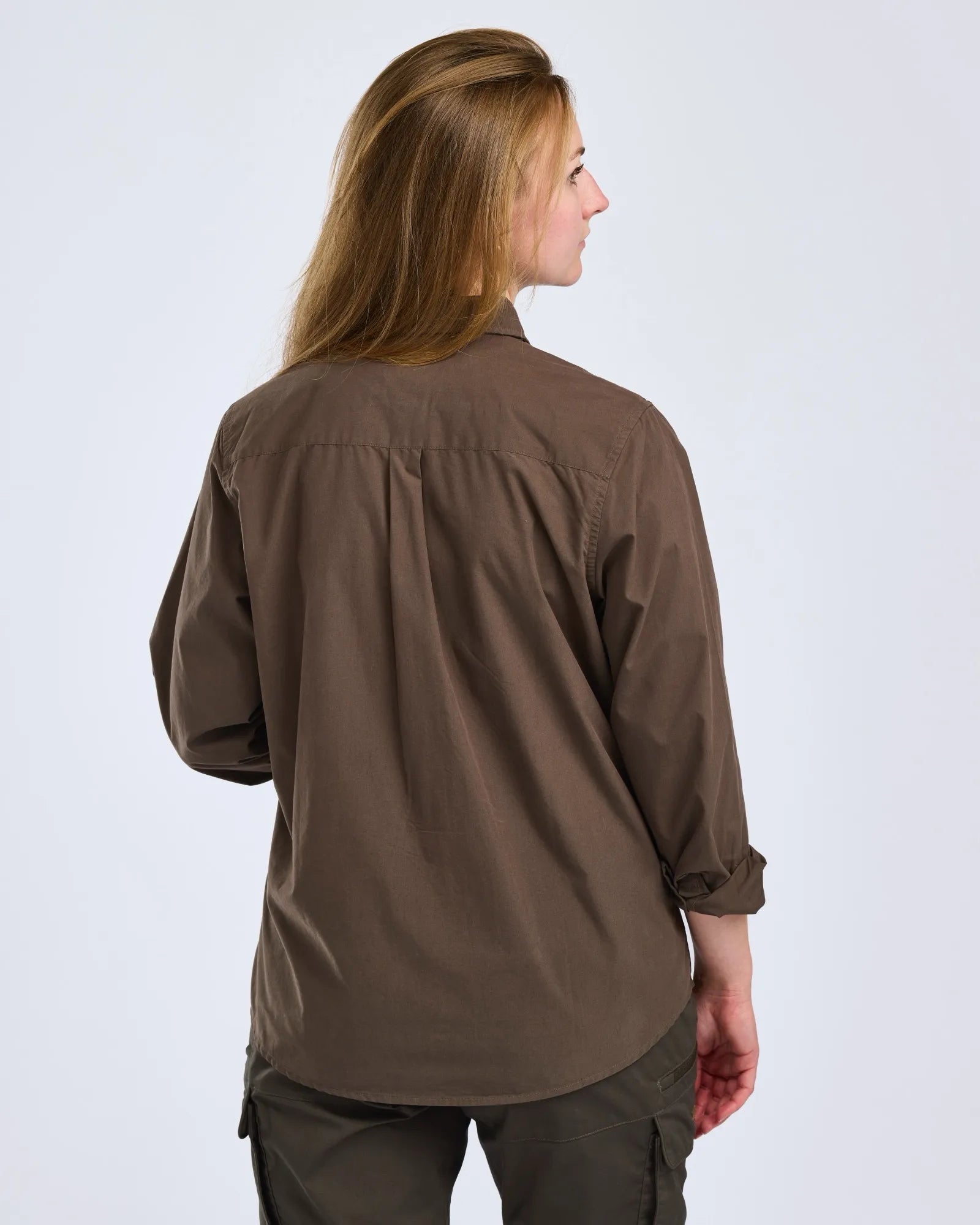 Pinewood® Safari L/S Shirt W's – D.Olive (128) – 3128