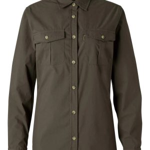 Pinewood® Safari L/S Shirt W's – D.Olive (128) – 3128