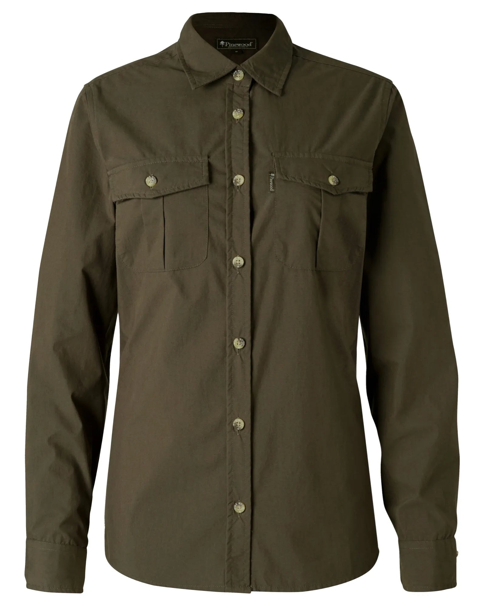 Pinewood® Safari L/S Shirt W's – Moss Green (135) – 3128