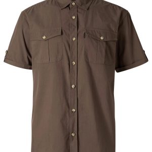 Pinewood® Safari S/S Shirt M's – D.Olive (128) – 5130