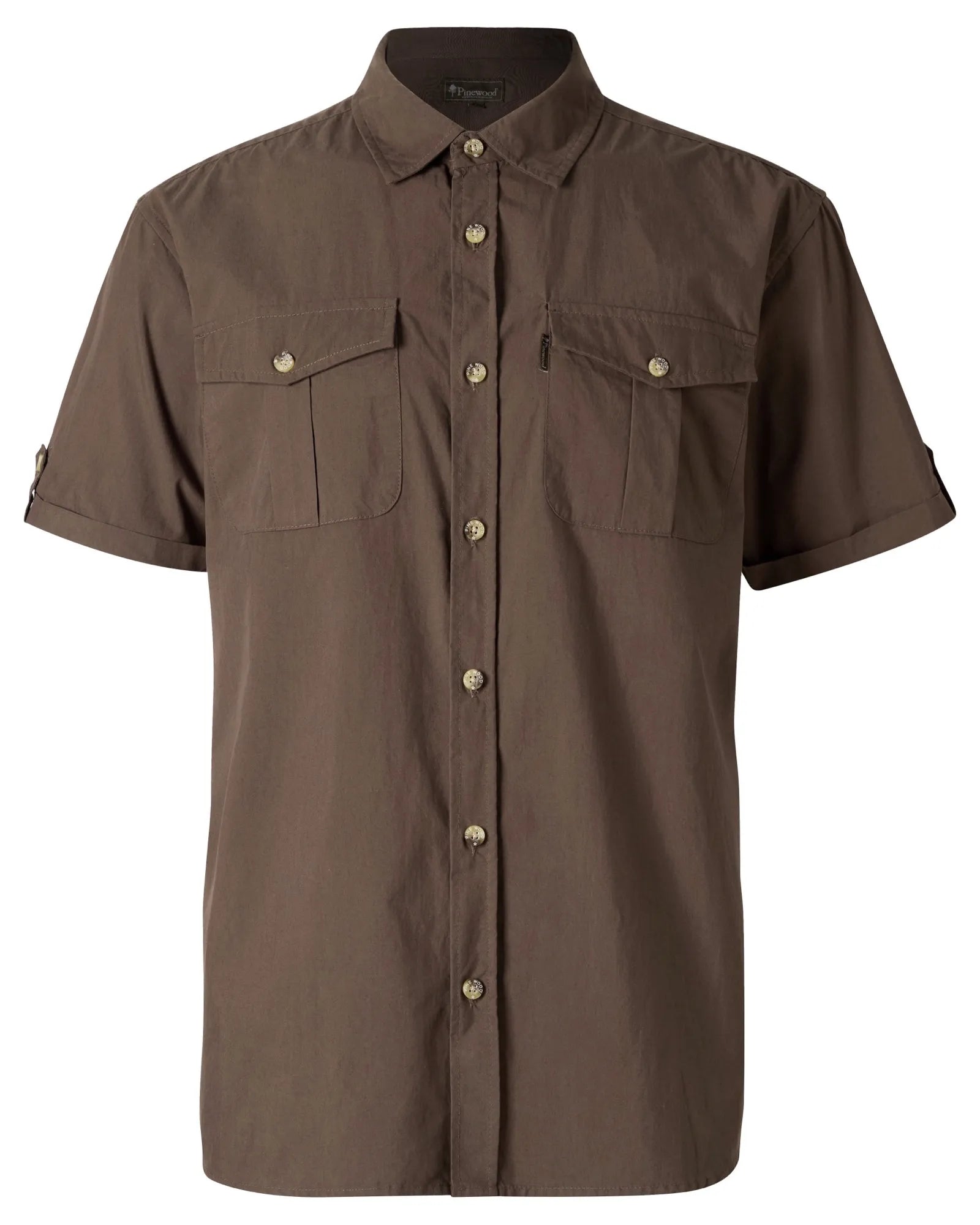 Pinewood® Safari S/S Shirt M's – D.Olive (128) – 5130