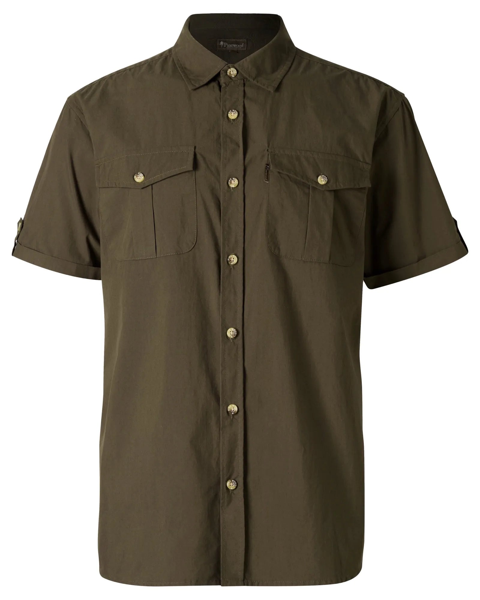Pinewood® Safari S/S Shirt M's – Moss Green (135) – 5130