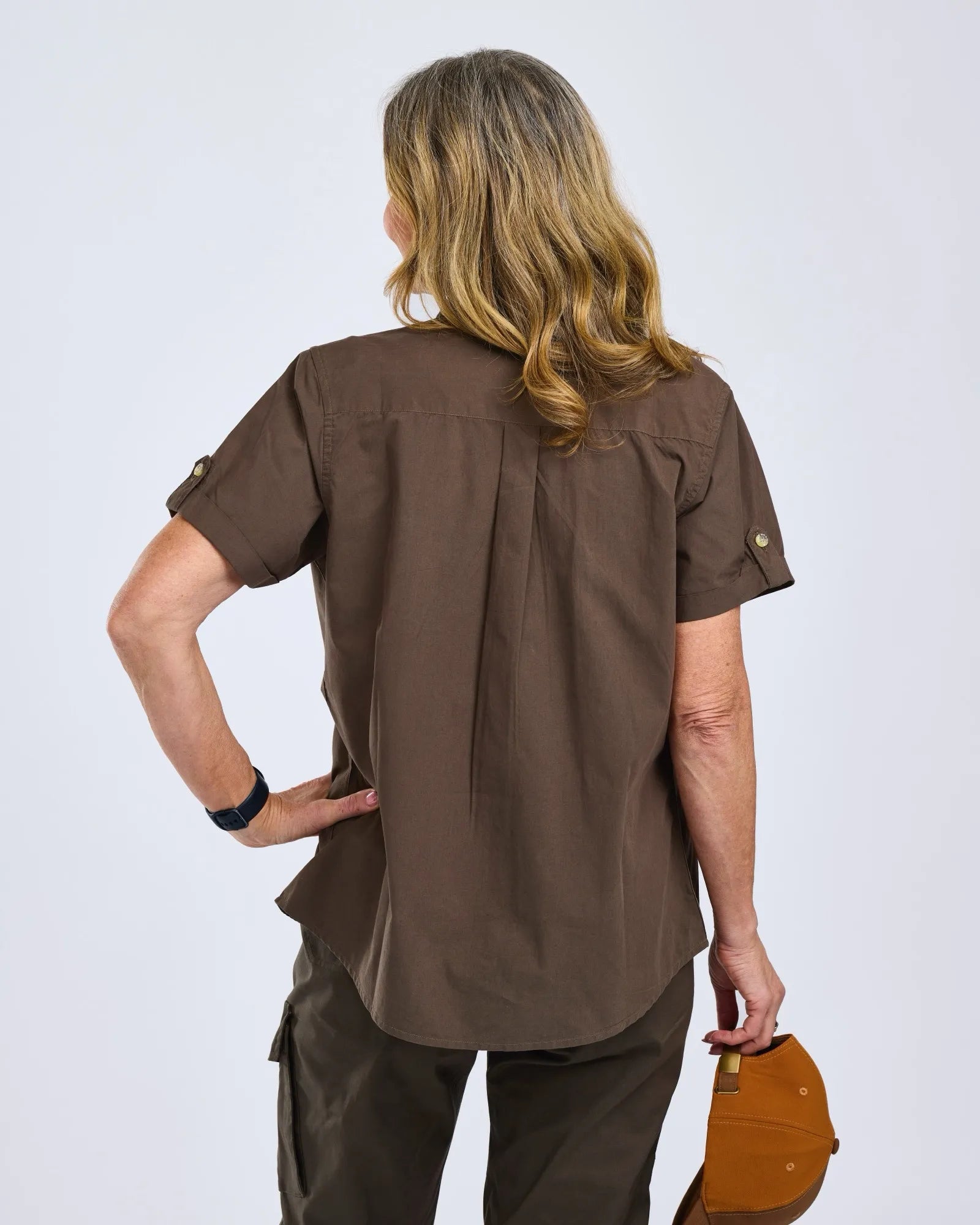 Pinewood® Safari S/S Shirt W's – D.Olive (128) – 3130