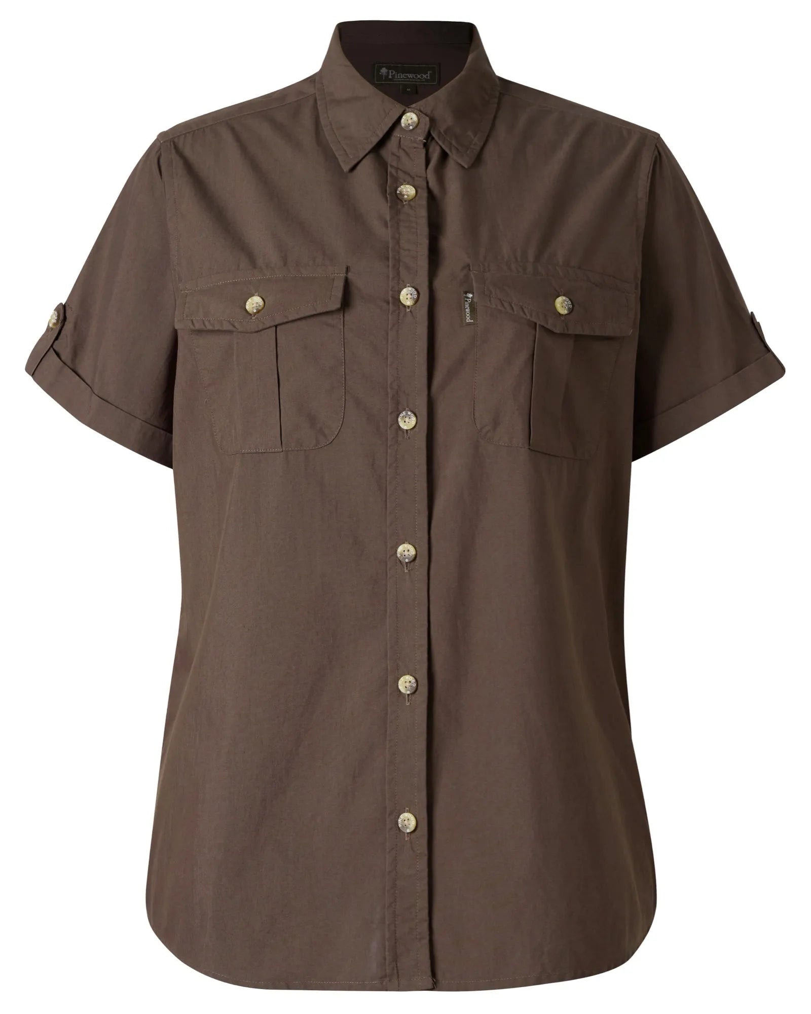 Pinewood® Safari S/S Shirt W's – D.Olive (128) – 3130