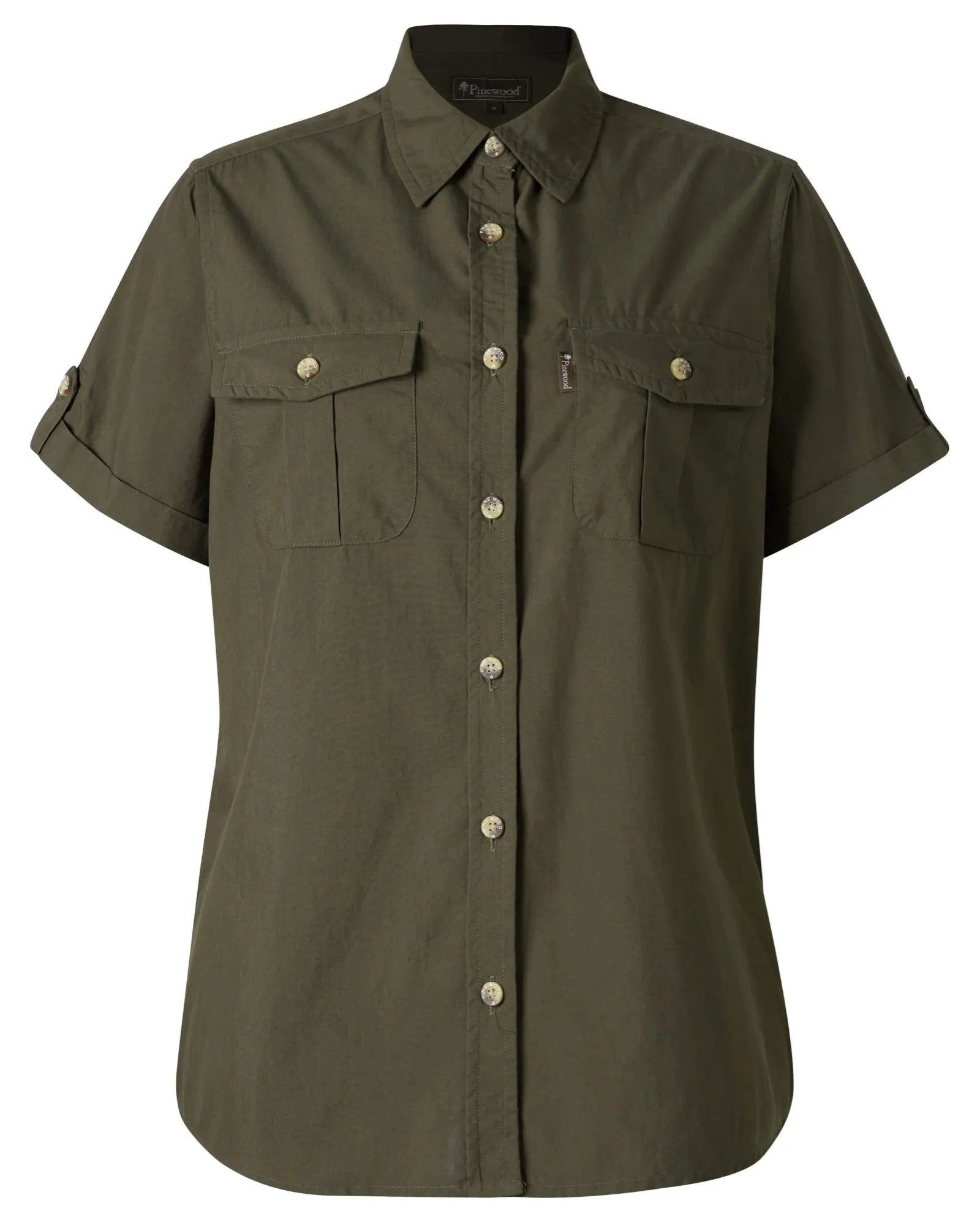 Pinewood® Safari S/S Shirt W's – Moss Green (135) – 3130