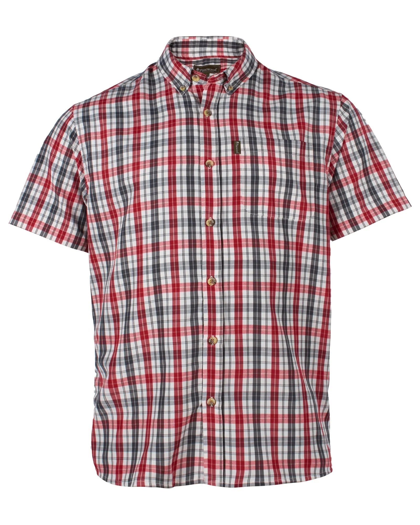 Pinewood® Summer Shirt M's – Red/Grey (519) – 5238