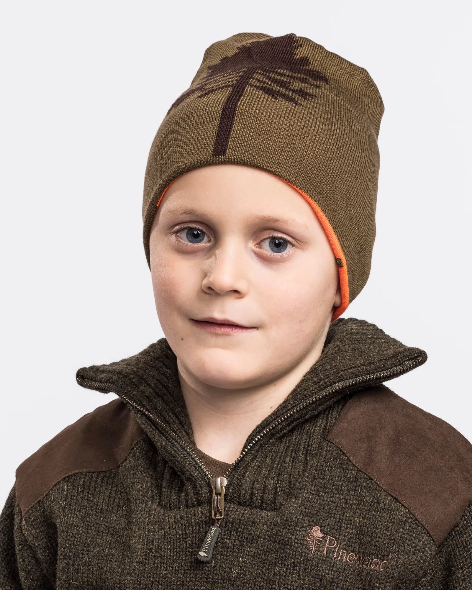 Pinewood® Tree Knitted Hat K's – Orange/Green (542) – 9924