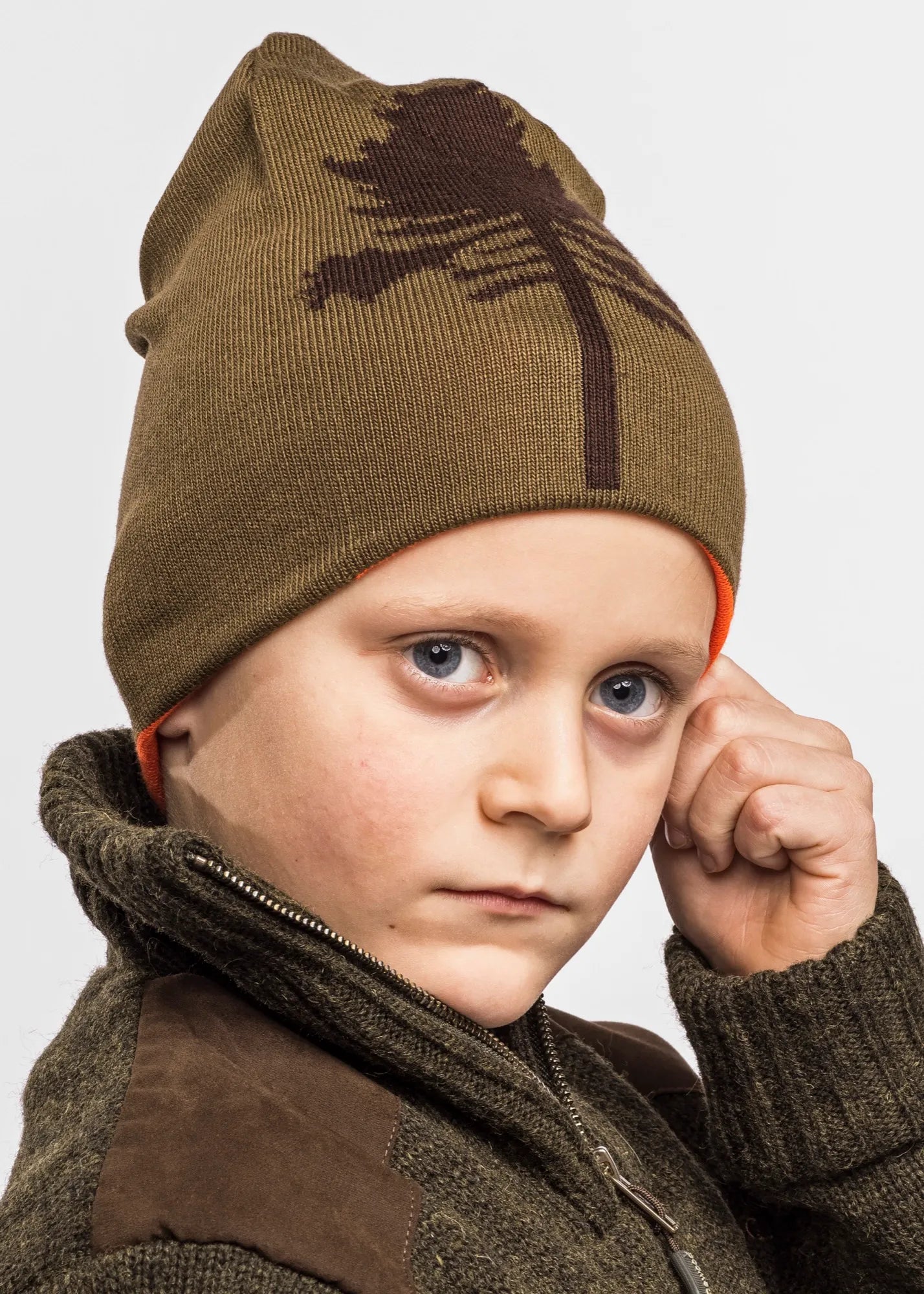 Pinewood® Tree Knitted Hat K's – Orange/Green (542) – 9924