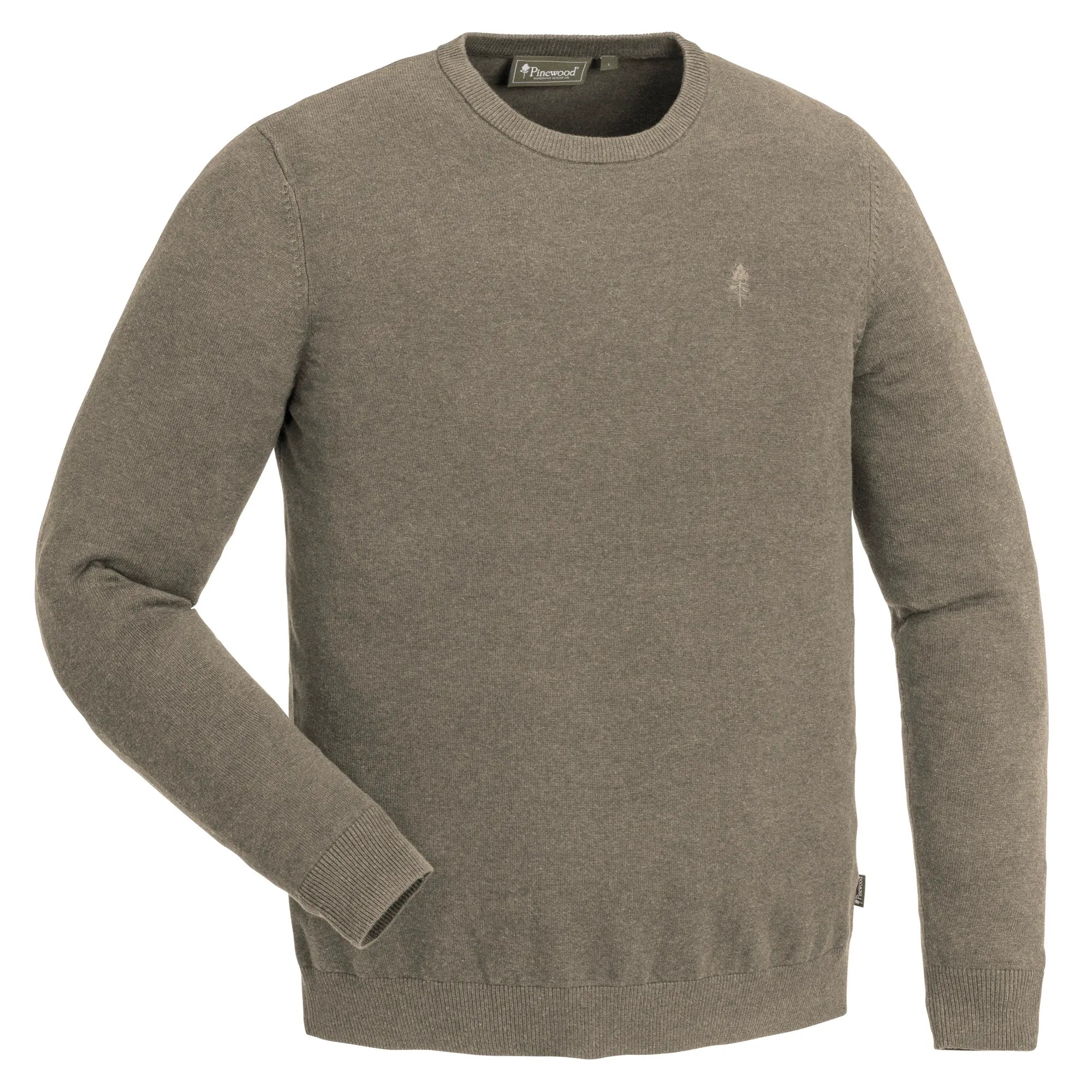 Pinewood® Värnamo Crewneck Knitted Sweater M's – Mole Mel (234) – 5049