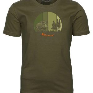 Pinewood® Wild Boar T-shirt K's – Olive (107) – 6467