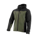 SARA Comfort Plus softshell munkakabát, olívazöld és fekete, 1-13-620-75-25 – elölnézet
