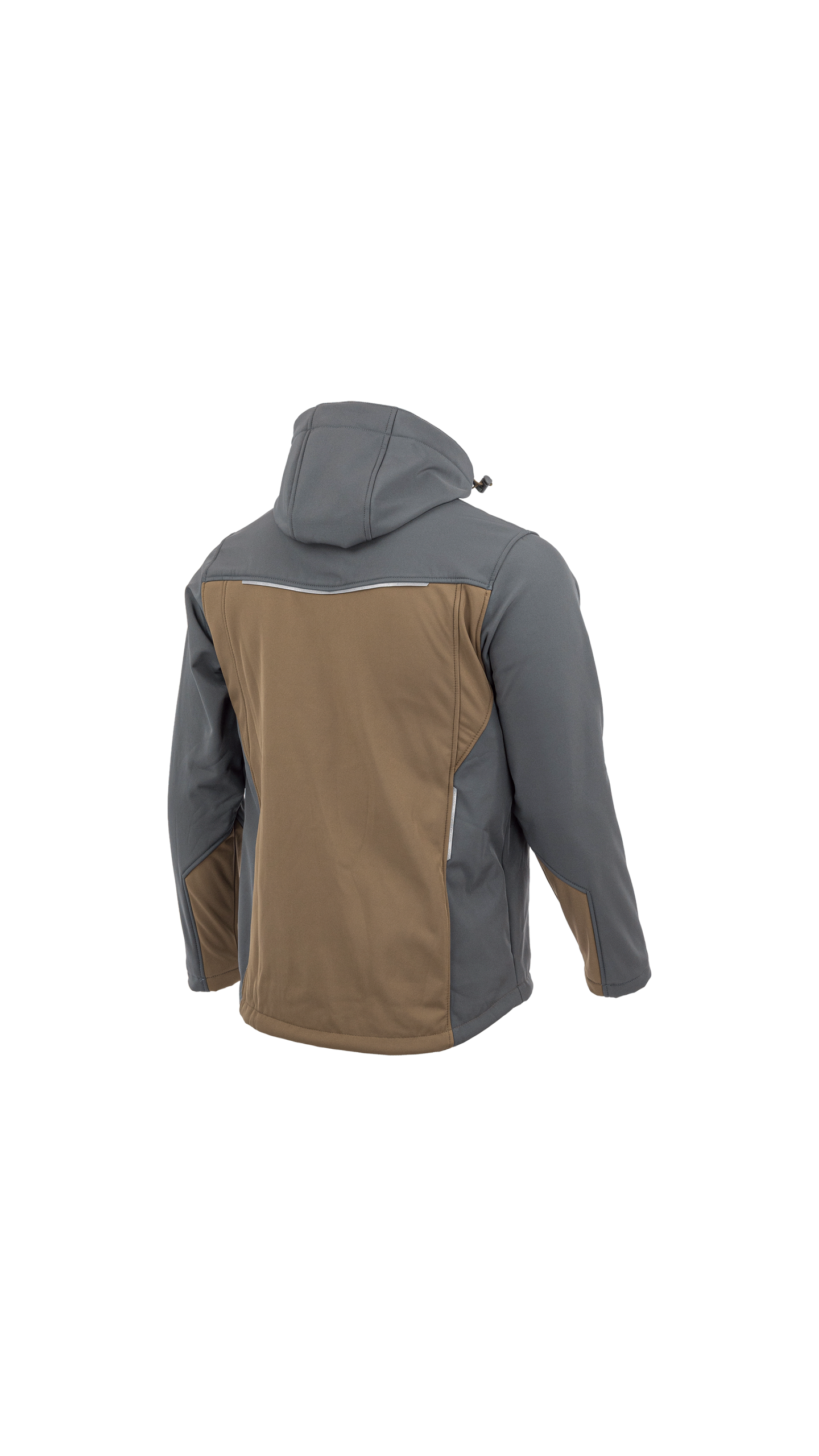 SARA Comfort Plus softshell munkakabát, Barna / sötétszürke (Charcoal), 1-13-620-76-72 – hátulnézet