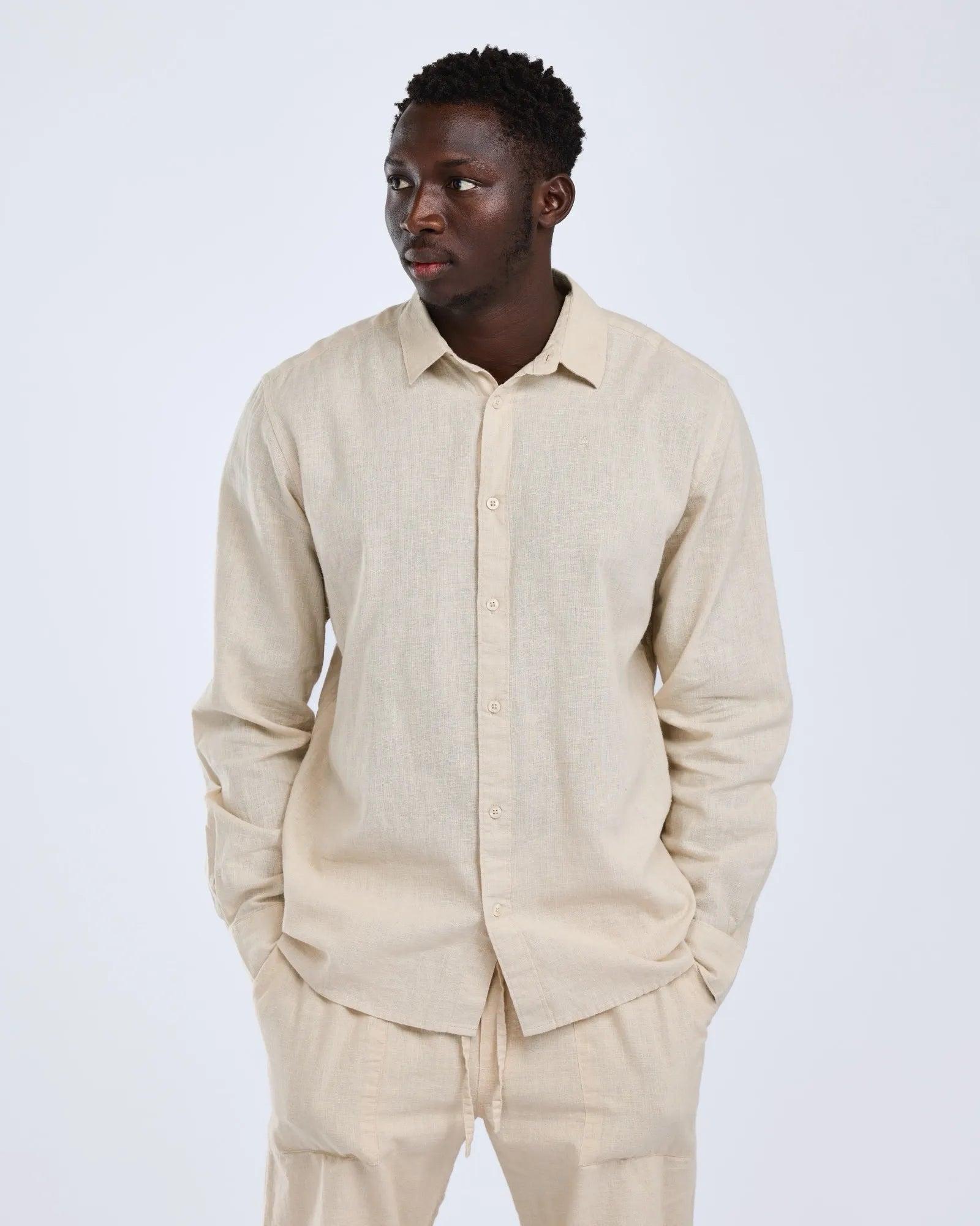 Värnamo InsectSafe Hemp mix L/S Shirt M's – Linen Beige (616) – 5372