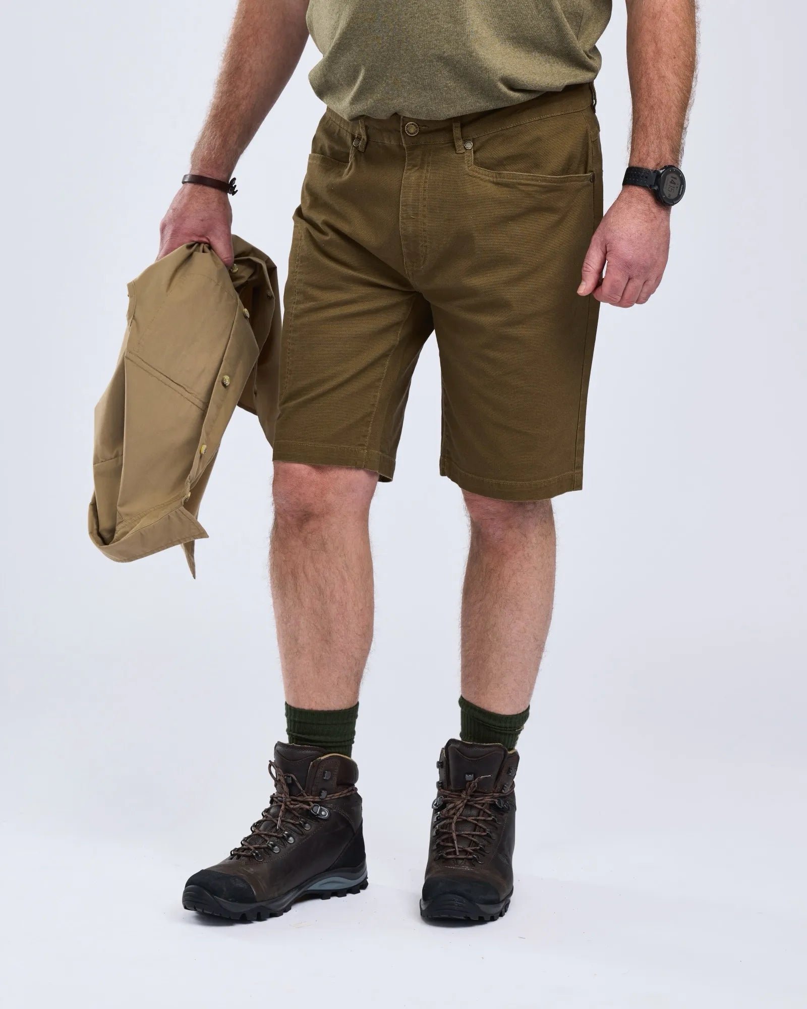 Värnamo Vintage Canvas Shorts M's – Olive Brown (168) – 5353