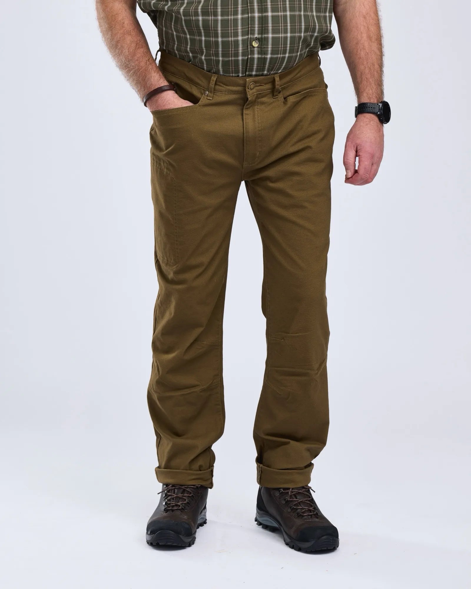 Värnamo Vintage Canvas Trousers M's – Olive Brown (168) – 5352