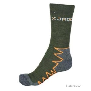 X-Jagd Short Function Socks olívazöld funkcionális zokni szürke és narancssárga részletekkel